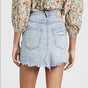 Free People Brea Cutoff Denim Skirt